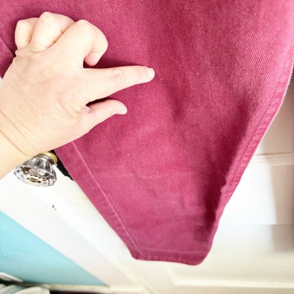 VTG LEE Burgundy Maroon Wine Colored High Waisted Mom Jeans Tapered Leg SEE NOTE - Picture 5 of 16